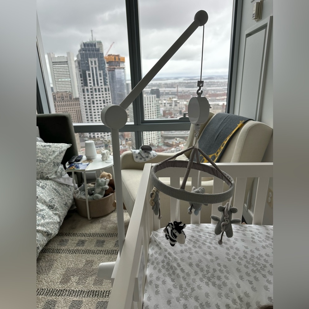 Pottery barn crib mobile and arm